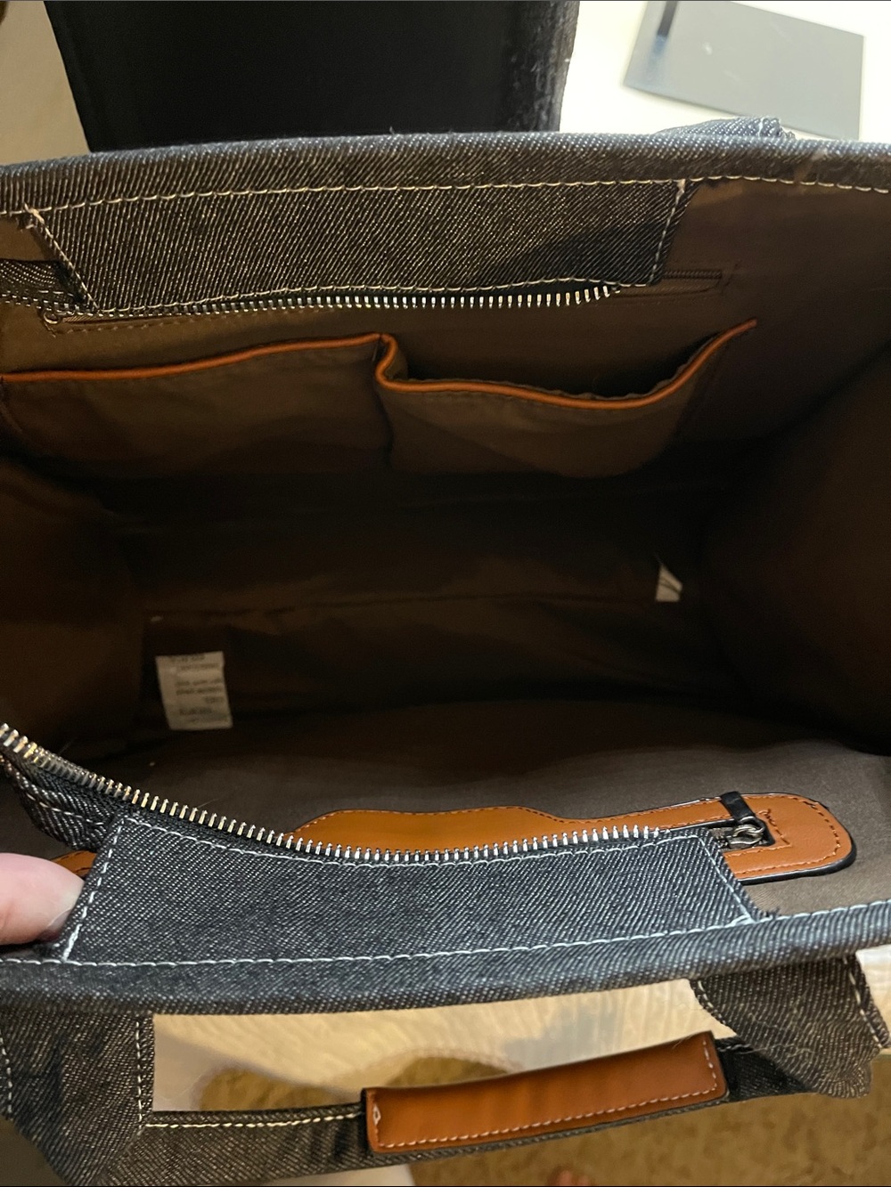 Black Denim ‘The Tote Bag' Tote Fashion Bag NWT - Picture 2 of 5